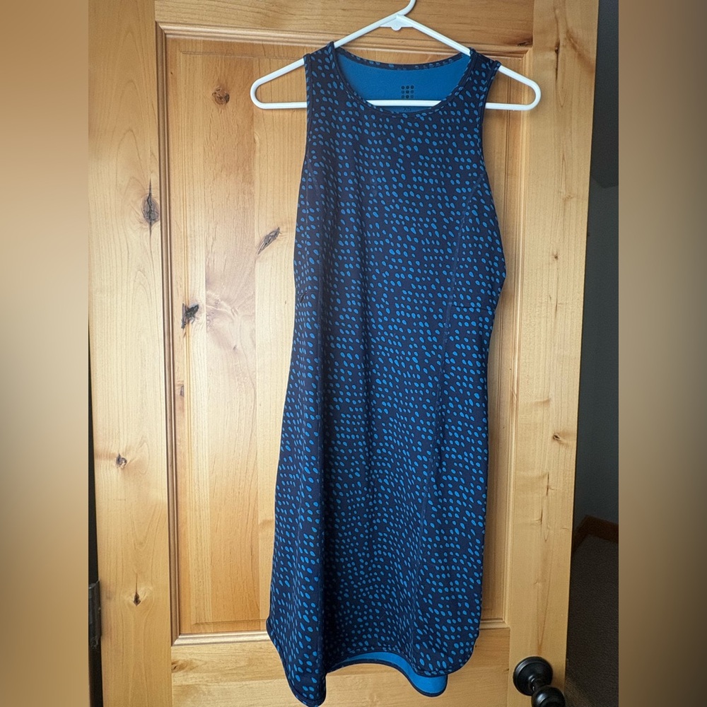 Title Nine Teal and Navy Patterned Racerback Dress